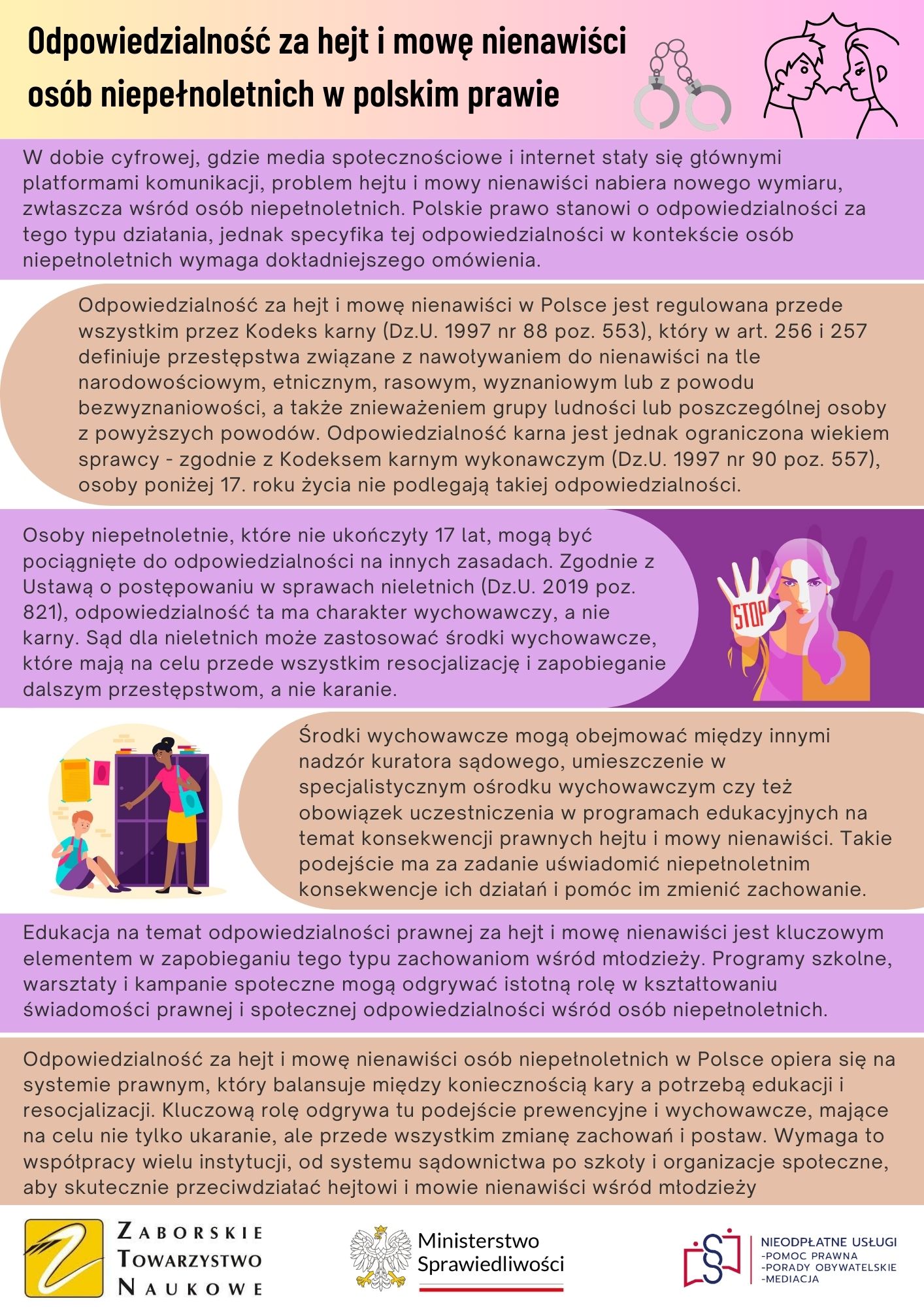 Odpowiedzialność za hejt i mowę nienawiści osób niepełnoletnich w polskim prawie